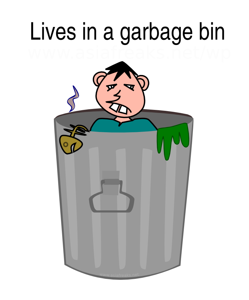 lives in a garbage bin